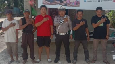 Polantas Sosialisasi Keselamatan Berlalu Lintas di Desa Simpang Marbau